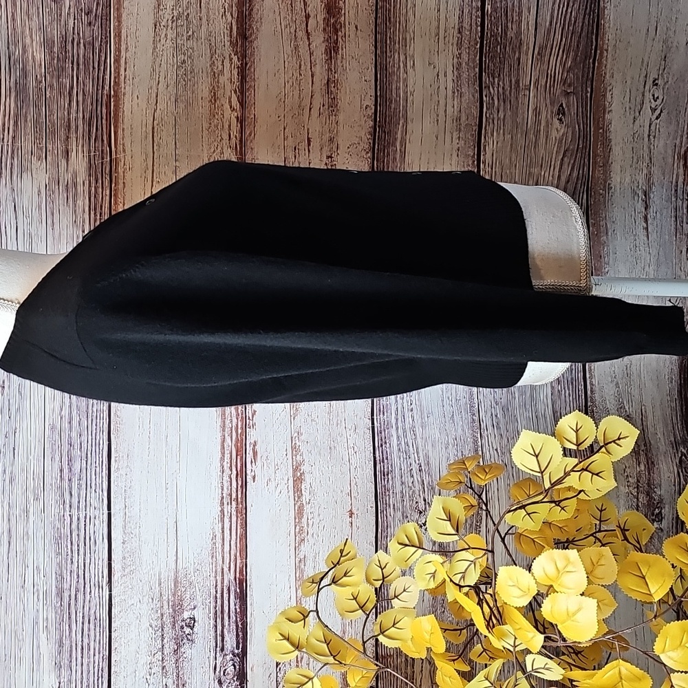 J. CREW 100% 2-PLY CASHMERE BLACK LONG SLEEVE BUTTON-UP CARDIGAN *WITH FLAW* - Picture 3 of 16